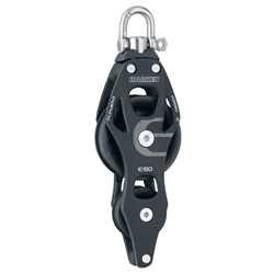 60 mm | Harken 6263 - Aluminum Element Fiddle Block, Swivel, Becket